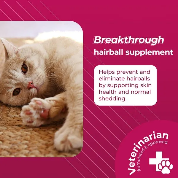 VetriScience Hairball Chicken Liver Flavored Soft Chews Hairball Control Supplement for Cats