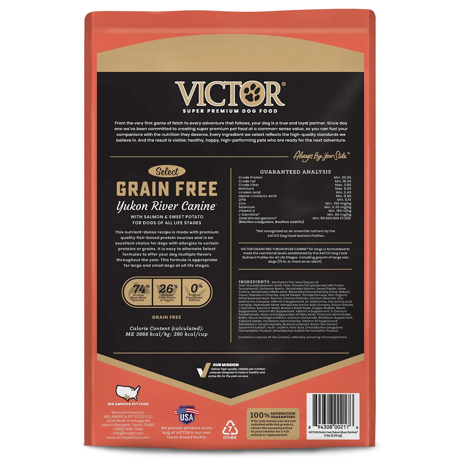 Victor Grain Free Yukon River Dry Dog Food, 5lb