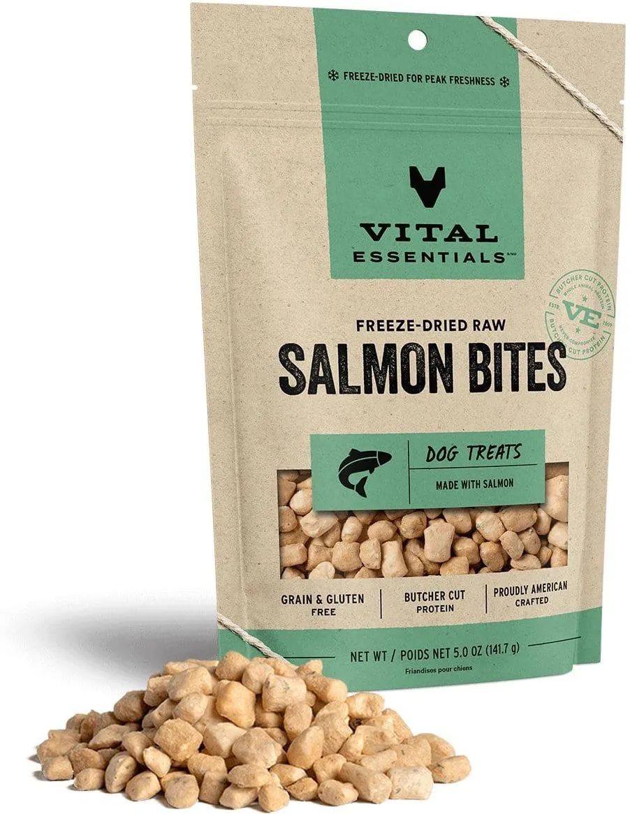 Vital Essentials Freeze-Dried Alaskan Salmon Bites Dog Treats