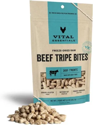 Vital Essentials Freeze-Dried Beef Tripe Bites Dog Treats