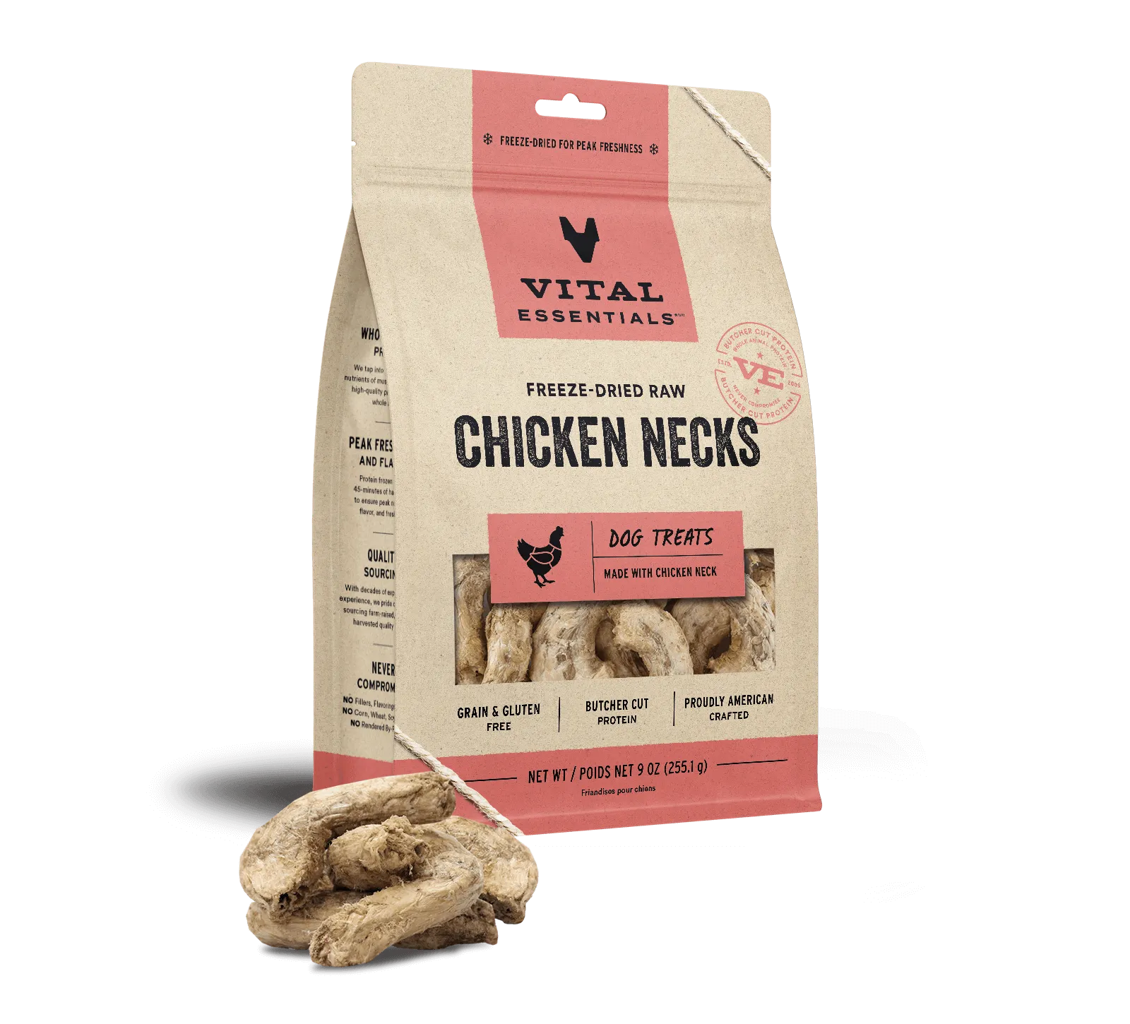 Vital Essentials Freeze-Dried Chicken Necks Dog Treats