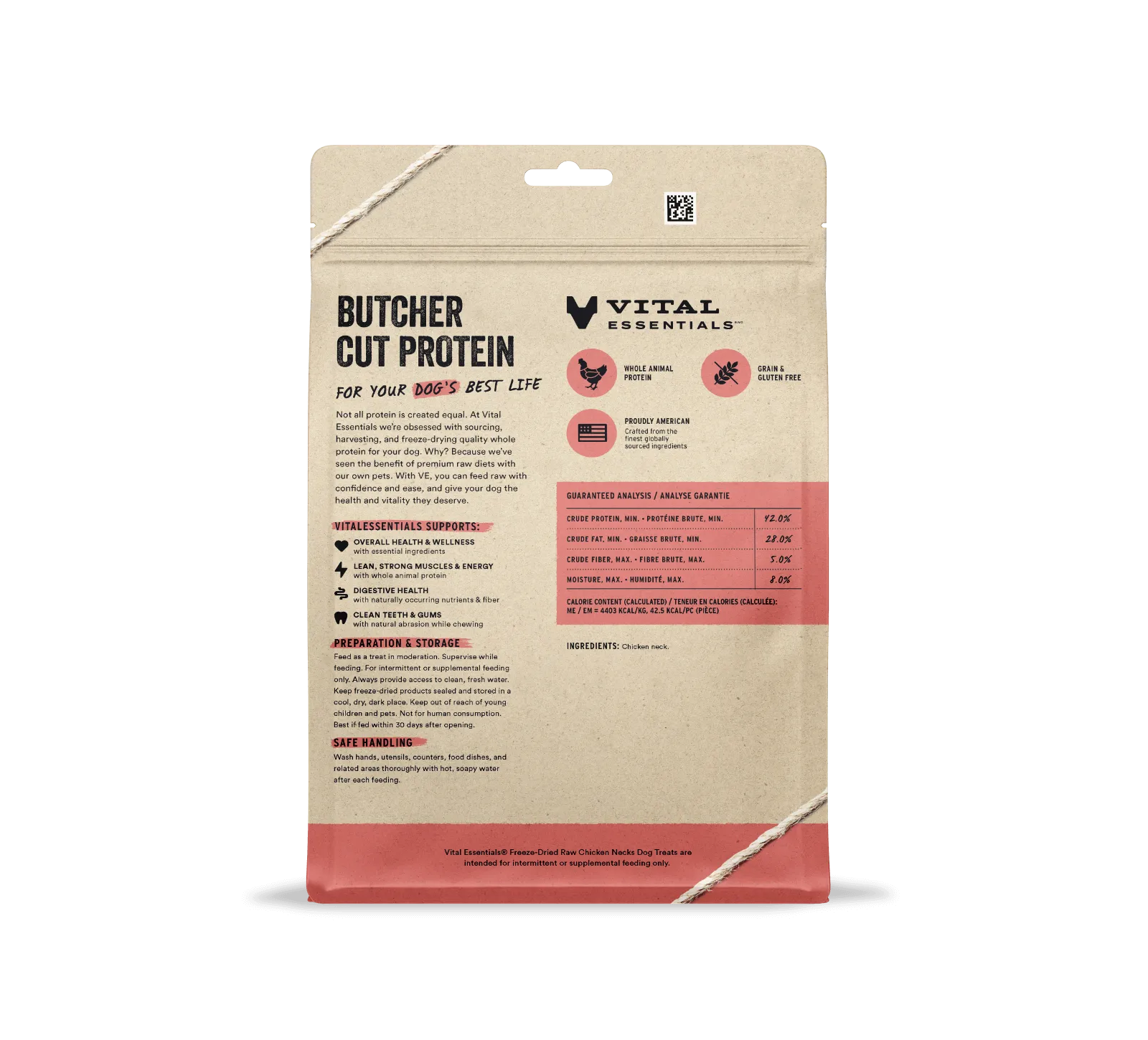 Vital Essentials Freeze-Dried Chicken Necks Dog Treats