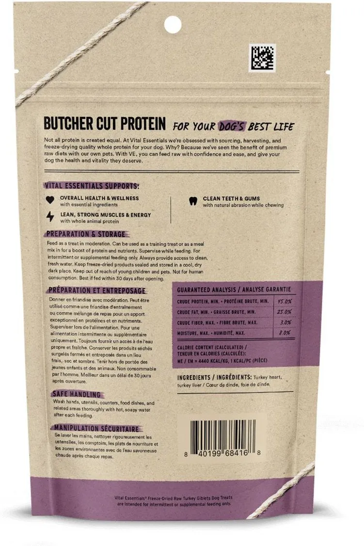 Vital Essentials Freeze-Dried Turkey Giblets Dog Treats