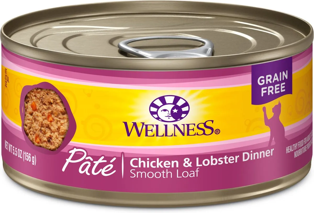 Wellness Complete Health Natural Grain Free Chicken and Lobster Pate Wet Canned Cat Food
