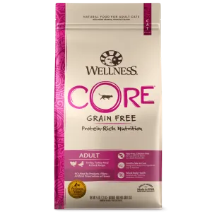 Wellness CORE Grain Free Natural Turkey, Turkey Meal, and Duck Dry Cat Food
