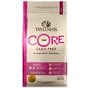 Wellness CORE Grain Free Natural Turkey, Turkey Meal, and Duck Dry Cat Food