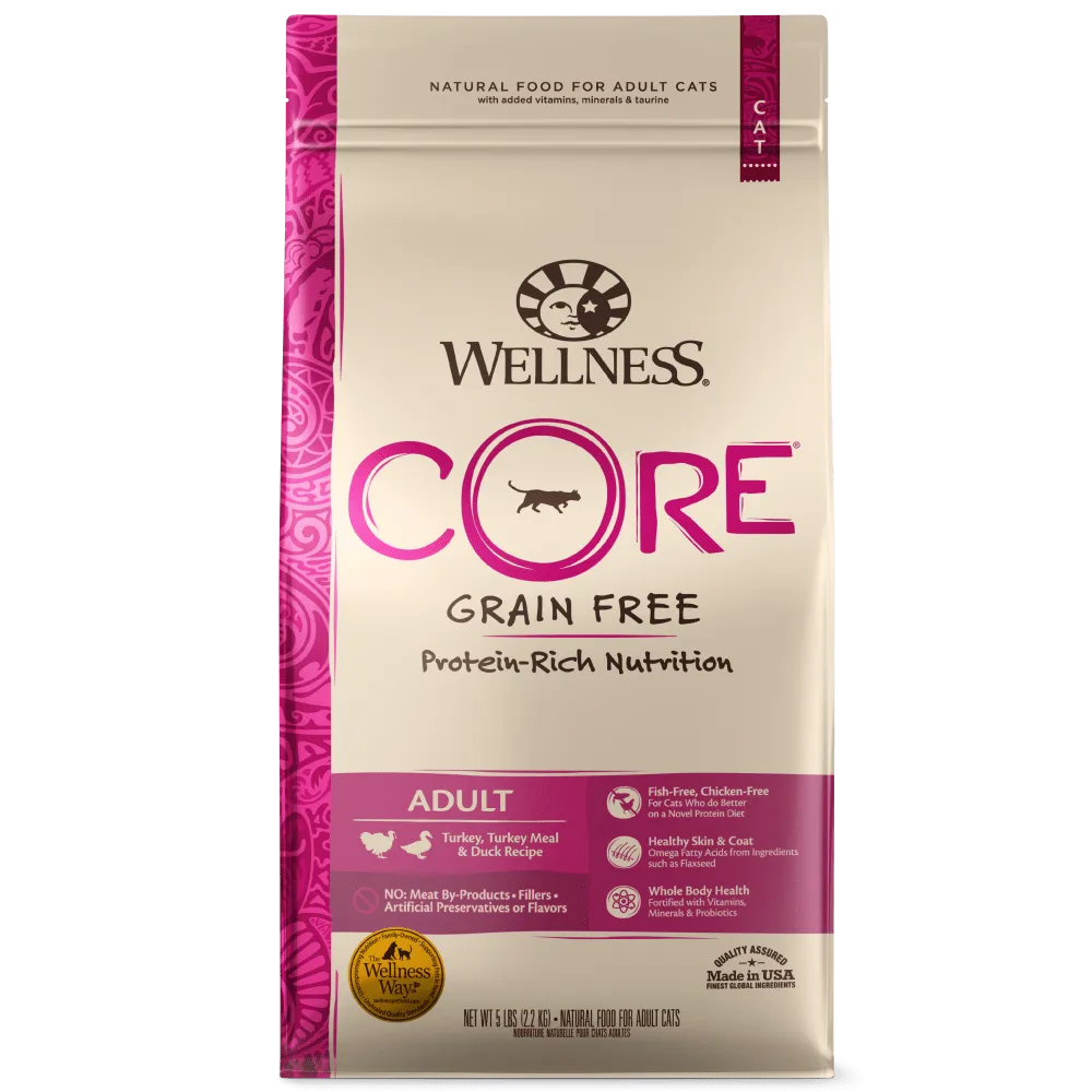 Wellness CORE Grain Free Natural Turkey, Turkey Meal, and Duck Dry Cat Food