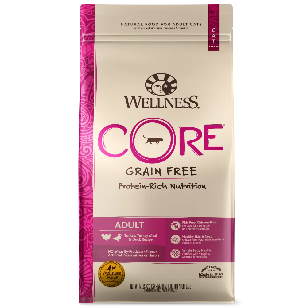 Wellness CORE Grain Free Natural Turkey, Turkey Meal, and Duck Dry Cat Food