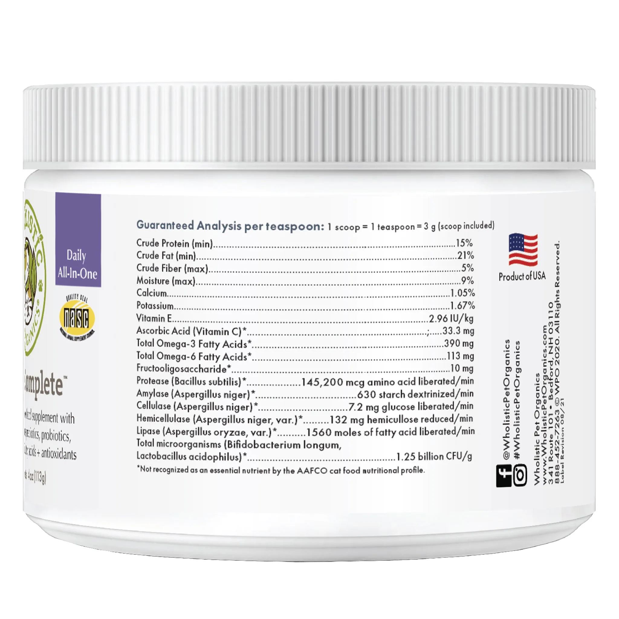 Wholistic Pet Organics Complete Kelp Cat Supplements