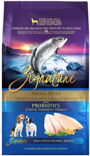 Zignature Small Bites Grain Free Trout & Salmon Formula Dry Dog Food