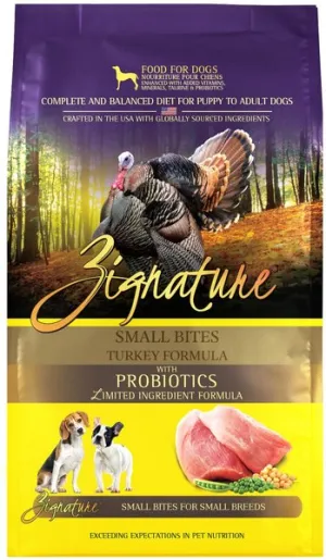 Zignature Small Bites Grain Free Turkey Formula Dry Dog Food