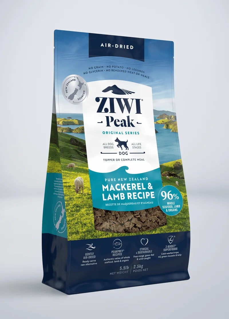 ZIWI Peak Grain Free Air-Dried Mackerel and Lamb Dry Dog Food