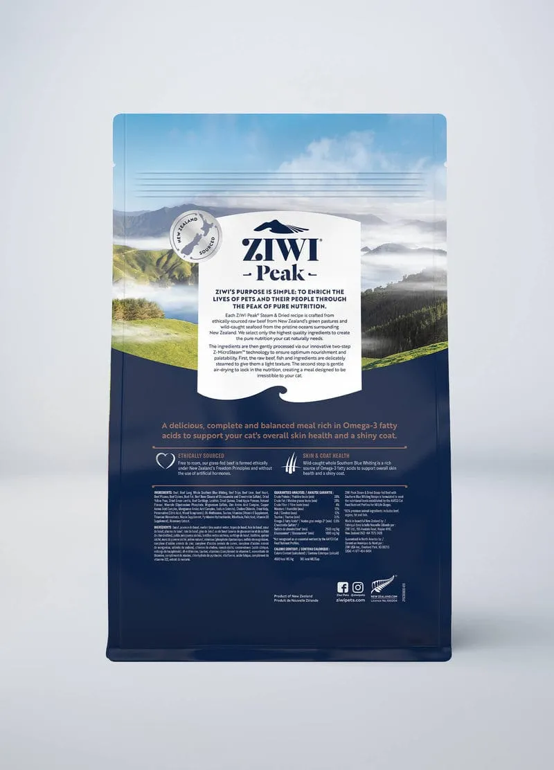 ZIWI Peak Steam & Dried Beef with Southern Blue Whiting Recipe Air-Dried Cat Food