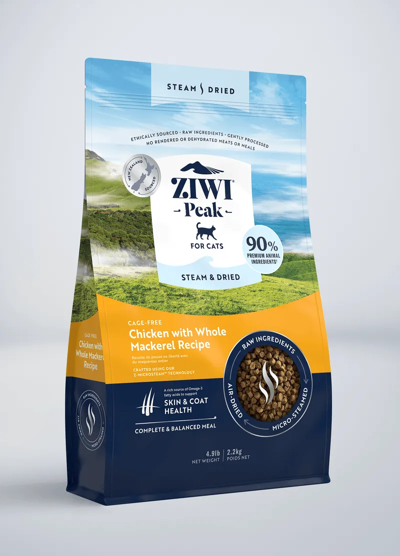 ZIWI Peak Steam & Dried Chicken with Whole Mackerel Recipe Air-Dried Cat Food