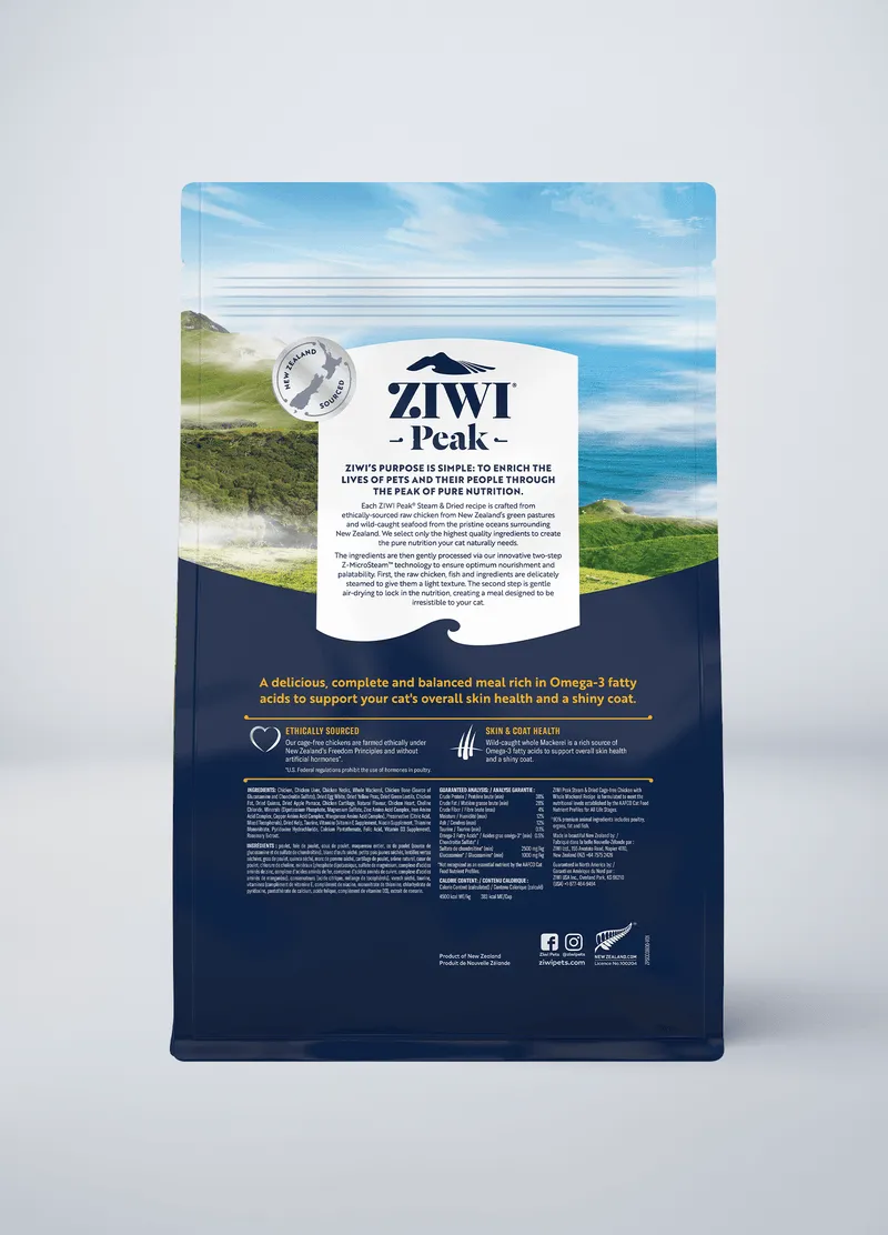 ZIWI Peak Steam & Dried Chicken with Whole Mackerel Recipe Air-Dried Cat Food
