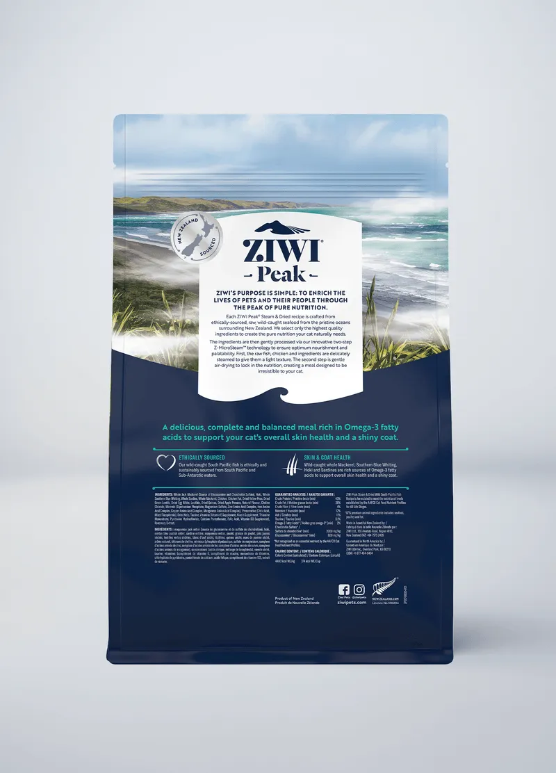 ZIWI Peak Steam & Dried Wild South Pacific Fish Recipe Air-Dried Cat Food
