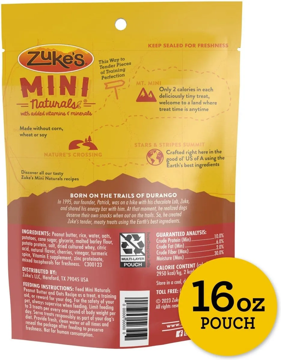 Zukes Mini Naturals Peanut Butter & Oats Dog Treats