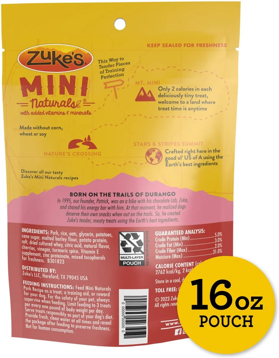 Zuke's Mini Naturals Pork Dog Treats